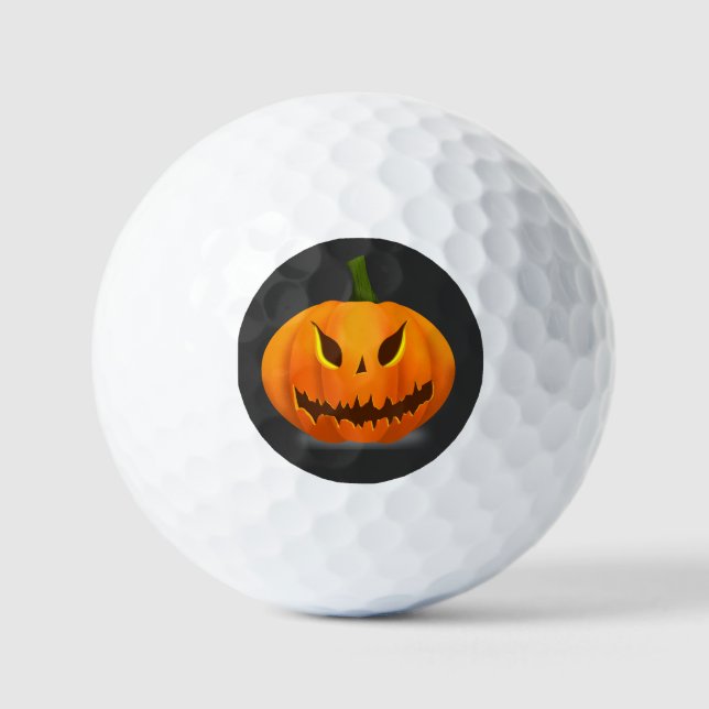 Balles De Golf Citrouille effrayant Jack O'Lantern (Recto)
