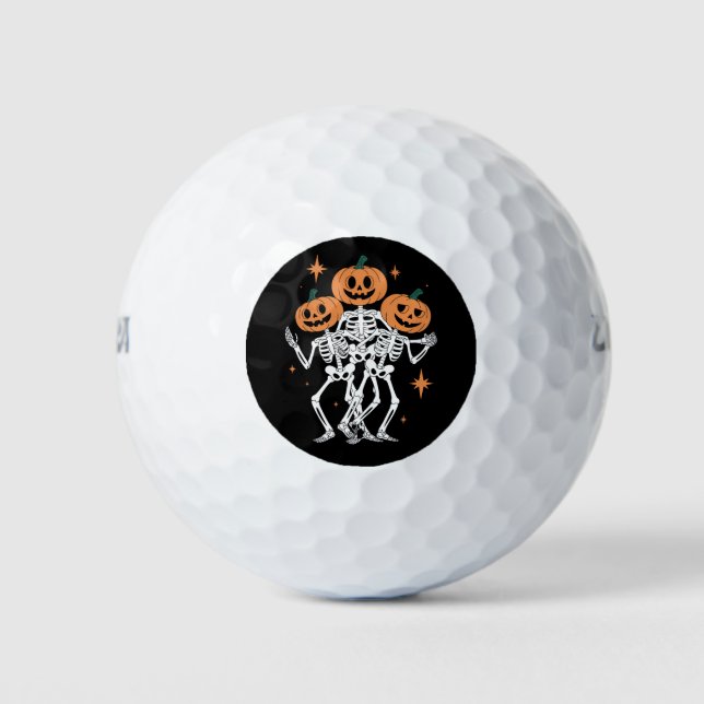 Balles De Golf Citrouille Skeleton Halloween Citrouille saison Éf (Devant)