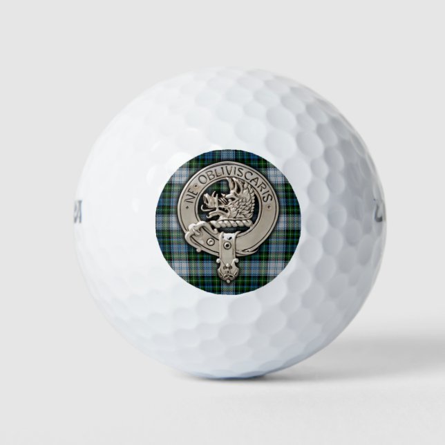 Balles De Golf Clan Campbell Crest & Dress Tartan (Devant)