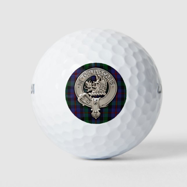 Balles De Golf Clan Campbell Crest et Cawdor Tartan (Devant)