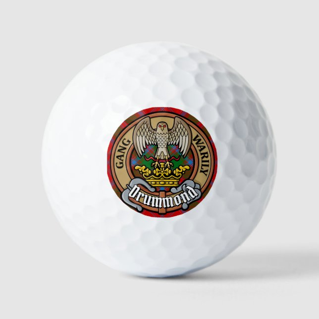 Balles De Golf Clan Drummond Crest sur Tartan (Recto)
