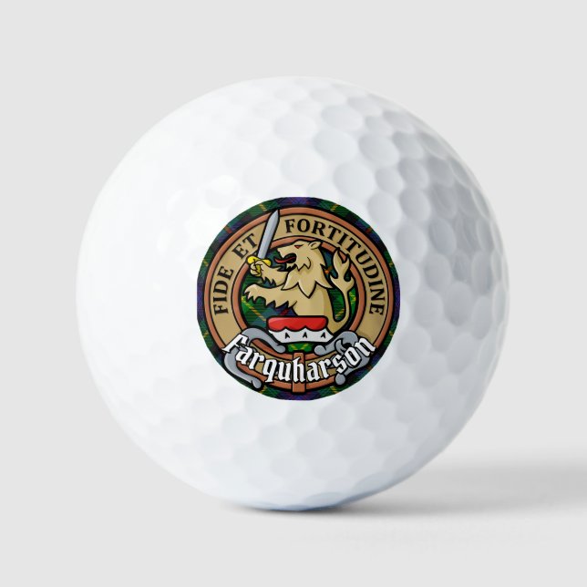 Balles De Golf Clan Farquharson Crest sur Tartan (Recto)