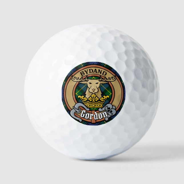 Balles De Golf Clan Gordon Crest sur Tartan (Recto)