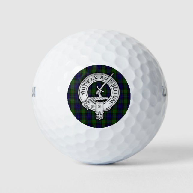 Balles De Golf Clan Gunn Crest & Tartan (Devant)