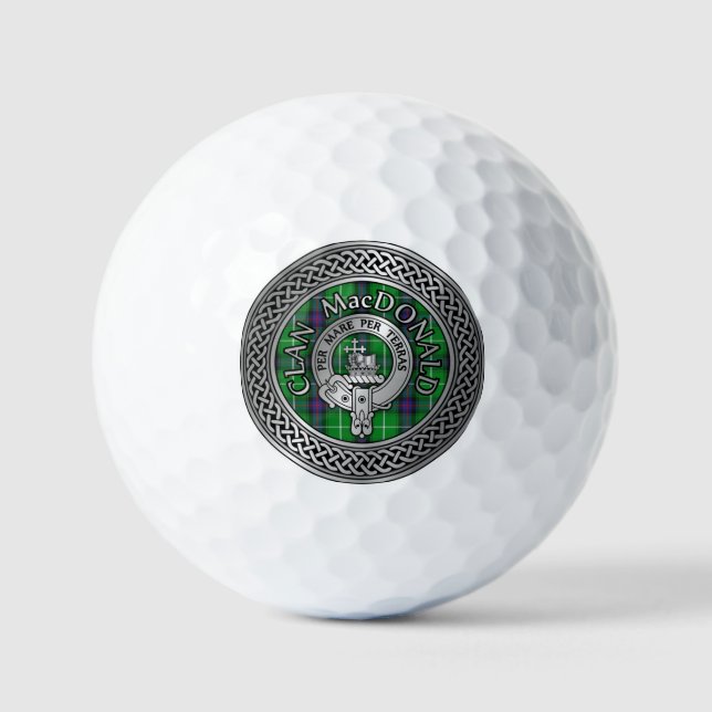 Balles De Golf Clan MacDonald Crest & Tartan Knot (Recto)