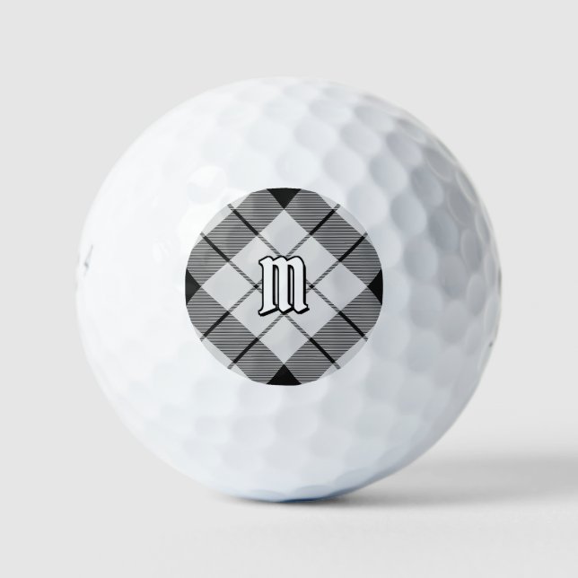 Balles De Golf Clan MacFarlane Tartan noir et blanc (Devant)