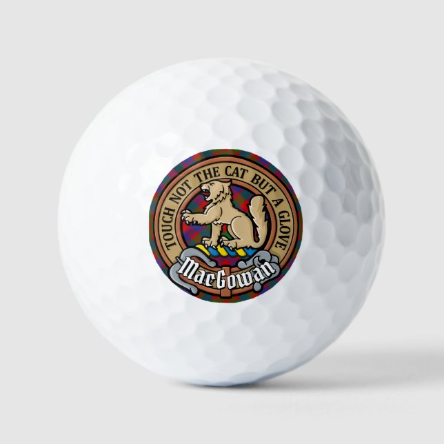 Balles De Golf Clan MacGowan Crest sur Tartan (Recto)