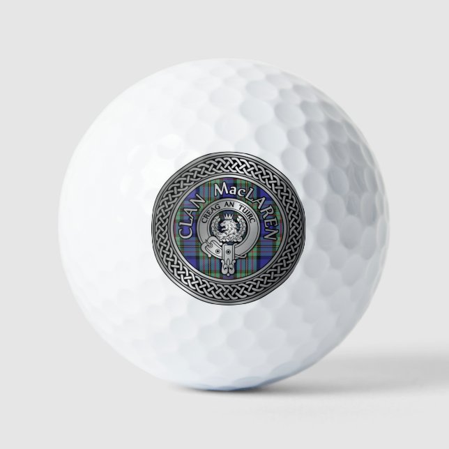 Balles De Golf Clan MacLaren Crest & Tartan Knot (Recto)
