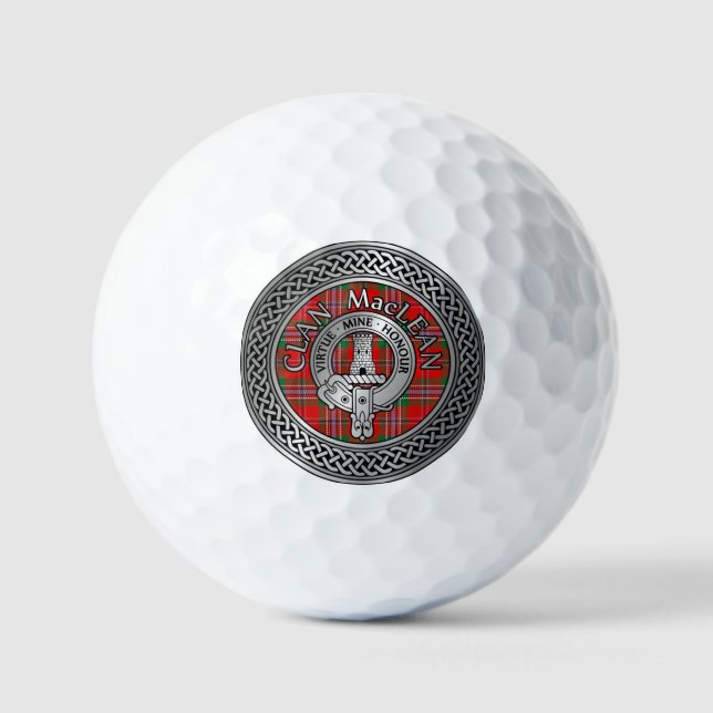 Balles De Golf Clan MacLean Crest & Tartan Knot Golf Balls (Recto)