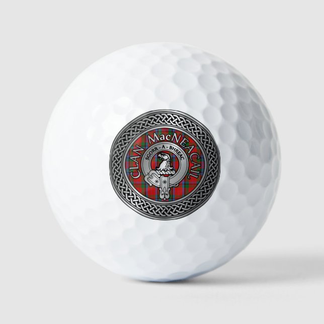 Balles De Golf Clan MacNeacail | MacNicol Crest et noeud tatan (Recto)