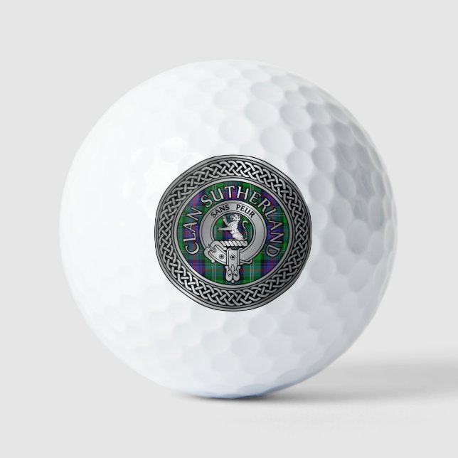 Balles De Golf Clan Sutherland Crest & Tartan Knot (Recto)