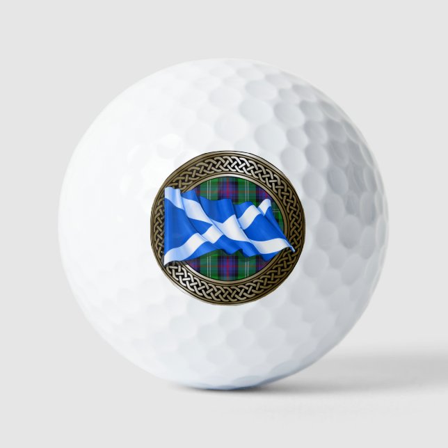 Balles De Golf Clan Sutherland Tartan Knot & Drapeau (Recto)