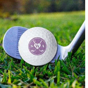 Balles De Golf Classic Custom Monogram Golf Club Heart Violet