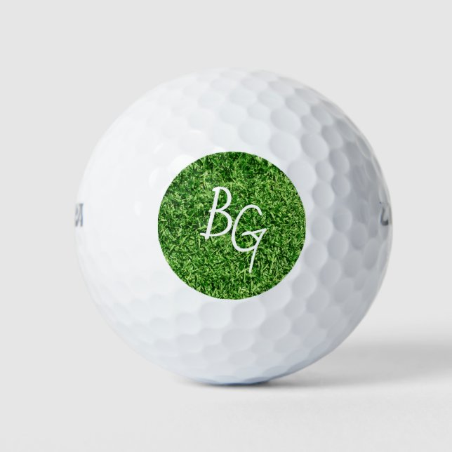 Balles De Golf Classic Green Golf Grass Monogramme Custom (Devant)