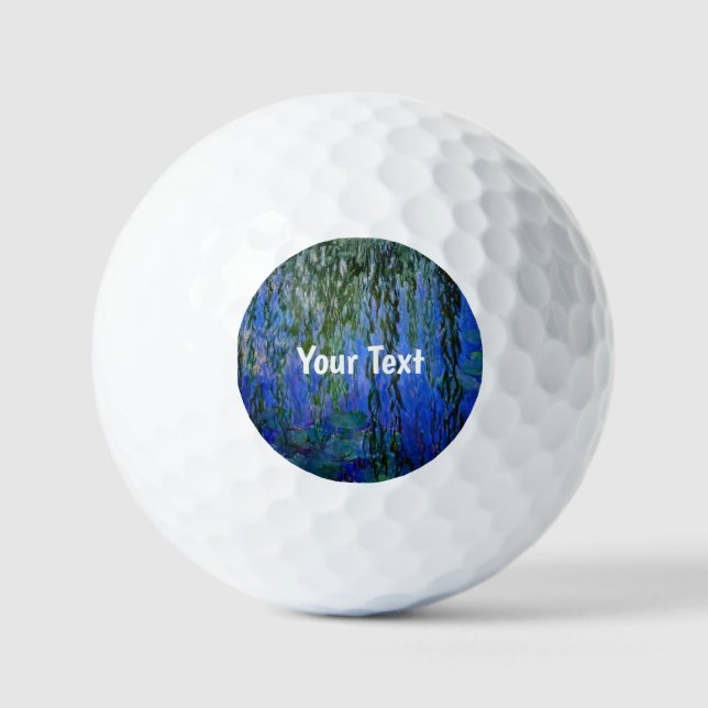 Balles De Golf Claude Monet - Lys d'eau avec saule plumant (Recto)