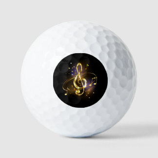 Balles De Golf Clé de sol en or Musique