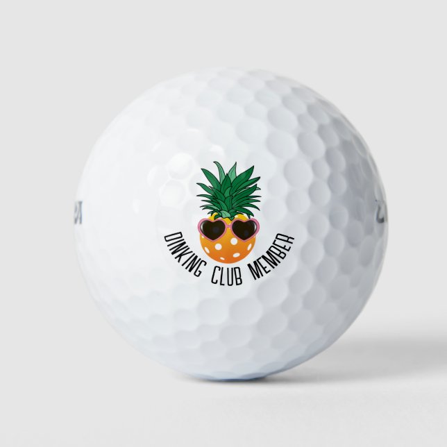 Balles De Golf Club Dinking personnalisable, ananas Pickleball (Devant)