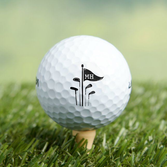 Balles De Golf Clubs De Golf Modernes Créez Vos Propres Initiales (T-shirt Insitu)