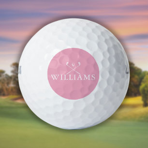 Balles De Golf Clubs de golf personnalisés rose avec nom