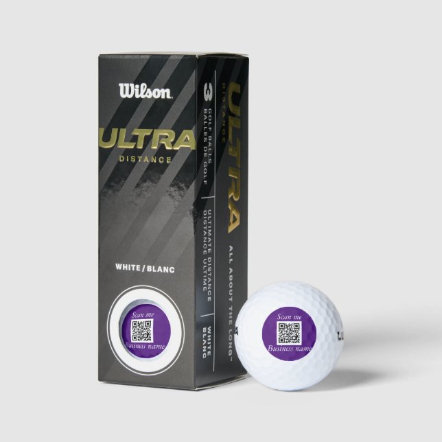 Balles De Golf Code QR Business Logo Professionnel Purple Moderne (Emballage)