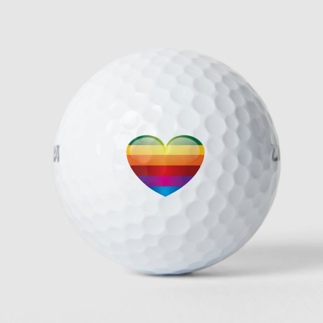 Balles De Golf Coeur arc-en-ciel (Devant)
