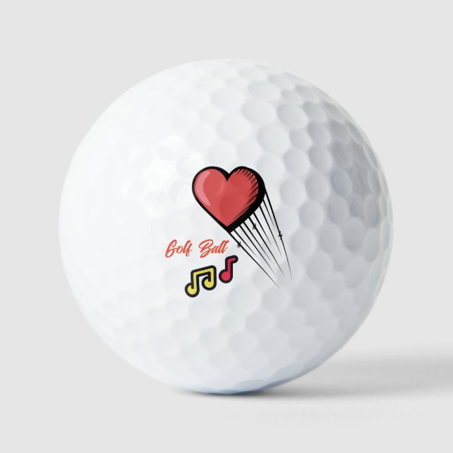 Balles De Golf Coeur avec musique Conçu (Recto)