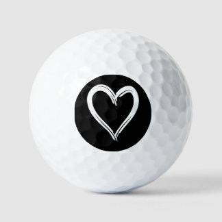 Balles De Golf Cœur blanc design drôle et mignon pour hommes et f