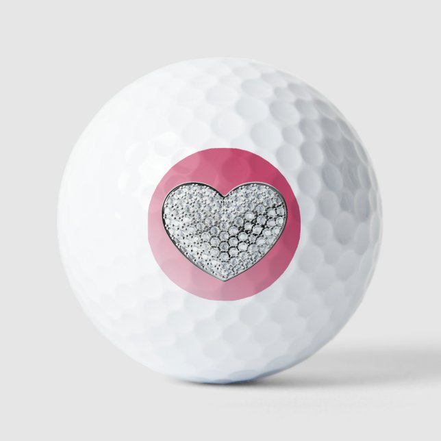 Balles De Golf Coeur diamant (Recto)