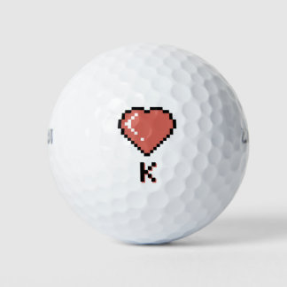 Balles De Golf Coeur King contour noir
