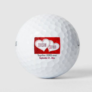 Balles De Golf Coeurs mariages Deux Coeurs Joints Interlock Doubl