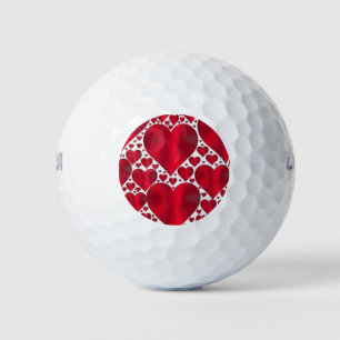 BALLES DE GOLF COEURS ROUGES POUR LA JOURNÉE DE VALENTINE