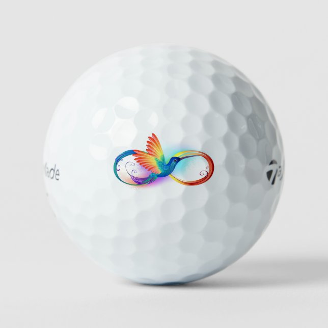 Balles De Golf Colibri arc-en-ciel avec symbole Infinity (Recto)