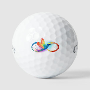 Balles De Golf Colibri arc-en-ciel avec symbole Infinity
