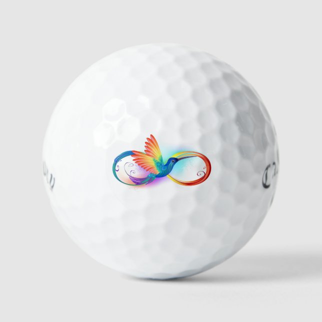 Balles De Golf Colibri arc-en-ciel avec symbole Infinity (Recto)