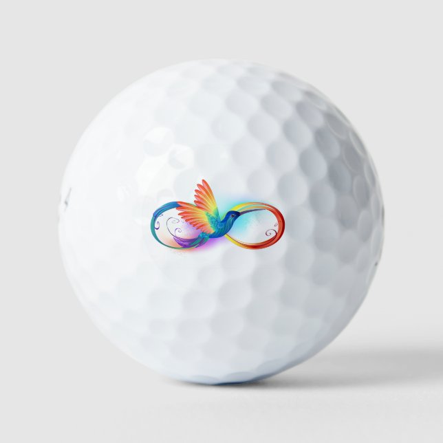 Balles De Golf Colibri arc-en-ciel avec symbole Infinity (Devant)