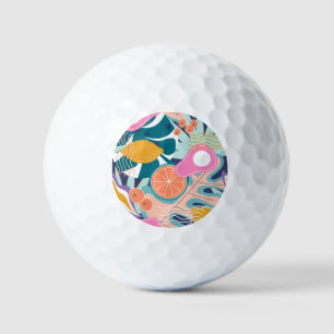 Balles De Golf Collage de jungle exotique et moderne.