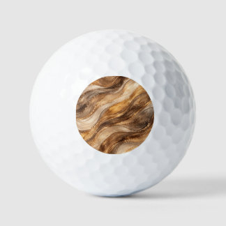 Balles De Golf Collants à motif abstrait de vagues de cuivre doré