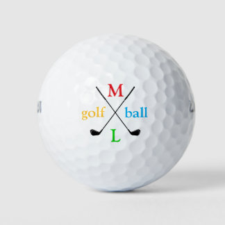 Balles De Golf Colorful Initial Letters Monogram