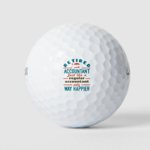 Balles De Golf Comptable Drôle Retraité Beaucoup Plus Heureux
