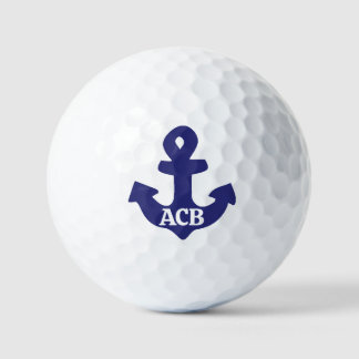 Balles De Golf Conception d'ancre de couleur bleu marine avec mon