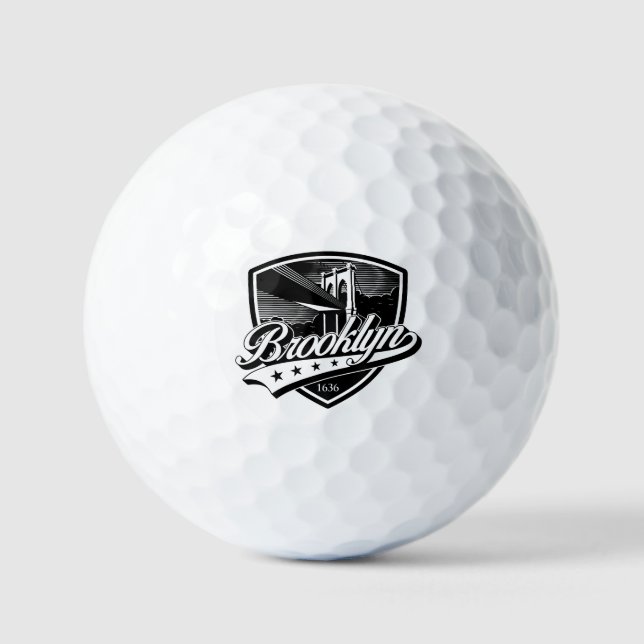 Balles De Golf Conception de logo du bouclier de Brooklyn (Recto)