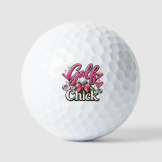 Balles De Golf Conception de poulette de golf rose mignonne