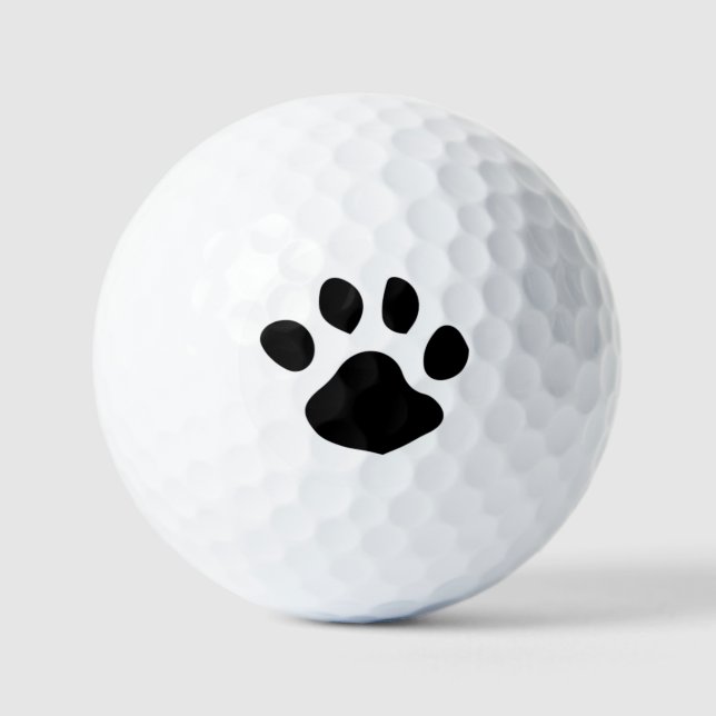 Balles De Golf Conception d'empreinte de patte noire (Recto)