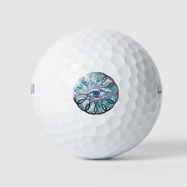 Balles De Golf Conception d'oeil mystique Chrome (Devant)
