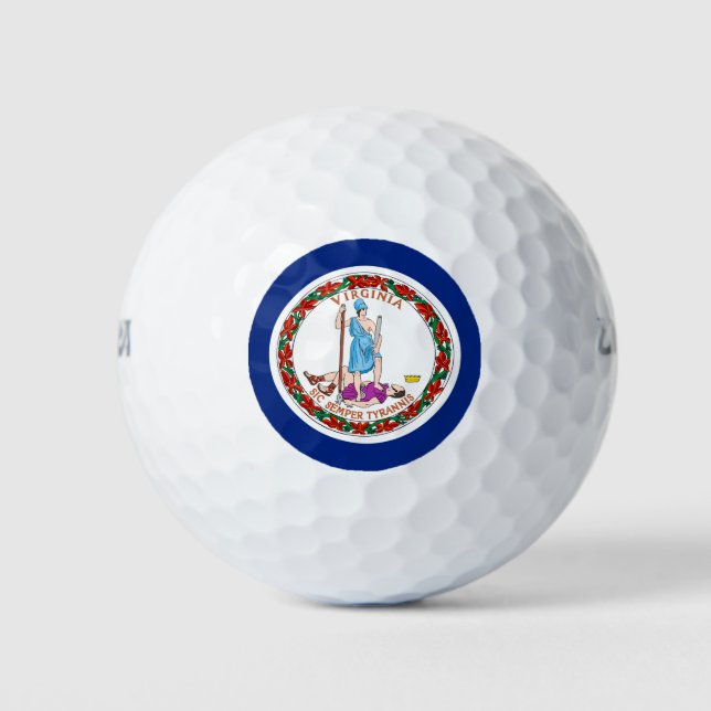 Balles De Golf Conception du drapeau de l'État de Virginie (Devant)