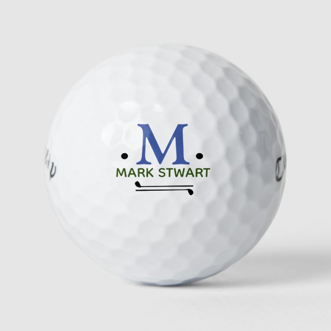 Balles De Golf Cool Moderne Simple Monogramme (Devant)