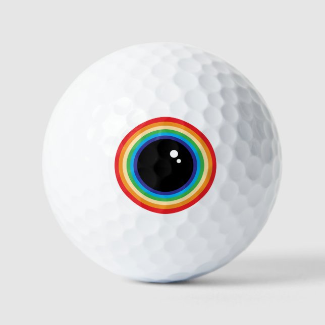 Balles De Golf Cool Rainbow Eyeball (Recto)