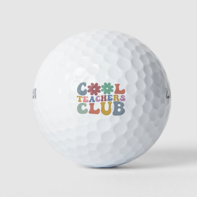 Balles De Golf Cool Teacher Club Rétro Super Retour À L'École (Devant)
