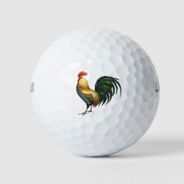 Balles De Golf Coq pays classique élégant oiseau traditionnel (Devant)
