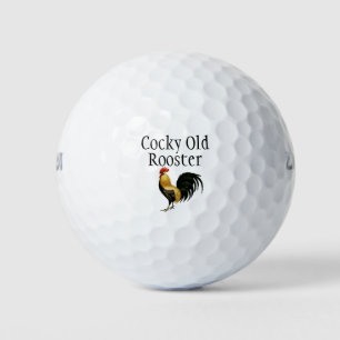 Balles De Golf Coq, texte "Ancien coq cochon"